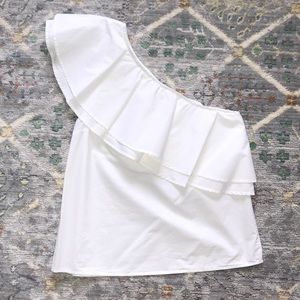 White One Shoulder Top